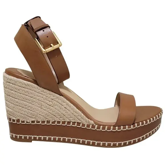 Lauren Ralph Lauren Hilarie Ankle Strap Espadrille Sandal Size US 10B Polo Tan - Picture 2 of 5